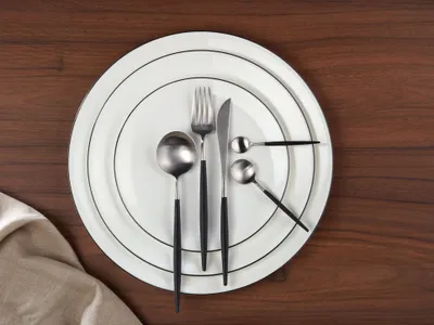 Obrázek produktu pro ASA Gabel GOA, schwarzer Griff  l. 21,5 cm, stainless steel