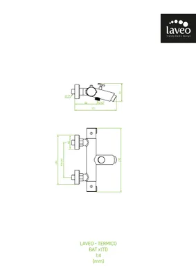 Immagine prodotto di Miscelatore termostatico per vasca design per montaggio a parete senza set doccia cromo
