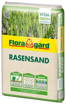 Produktbild von Floragard Rasensand 15 Liter Quarzsand für Topdressing, Bodenlüftung und Wurzelwachstum