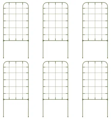 Produktbild von Rankgitter-Set, 6 Metallspaliere für Kletterpflanzen, Stahl, 40 x 90 cm, Grün