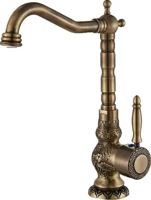 Immagine prodotto di Rubinetto per lavabo, a soffitto, finitura ottone antico, grande