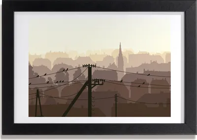 Produktbild von Bild 30x20 MDF-Rahmen, Wandkunst Stadtnetzspannung