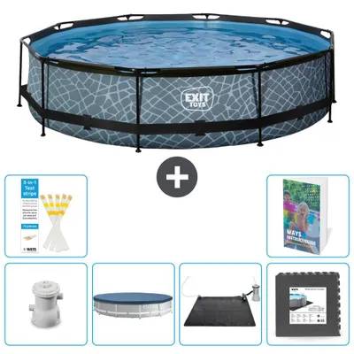 Obrázek produktu pro Exit Pool Rund – vzhled kamene – 360 x 76 cm – 7dílný S195