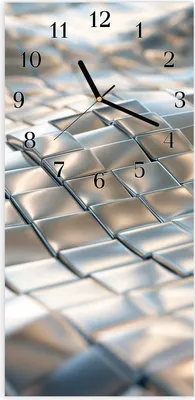 Produktbild von Wanduhr aus Glas mit Motiv Metallische Fläche- 30 x 60 cm - inkl. Aufhängesystem