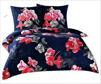 Produktbild von 3tlg Bettwäsche Bettgarnitur Bettbezug Mikrofaser Übergröße XL 200x220 2x Kissenbezug 80x80 Geblümt Blau Blumen