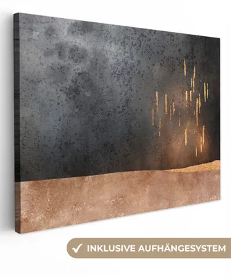 Produktbild von MuchoWow® - Leinwandbilder - Abstrakt - Gold - Design, Wandbild, Wanddeko Bilder Wohnzimmer, 40x30 cm