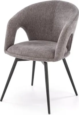 Produktbild von Grauer Stuhl K550 mit einem Bein, aus Stoff und Metall, Maße 57x57x78 cm (BxTxH)
