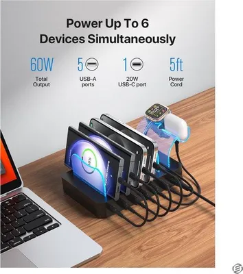 Obrázek produktu pro Univerzální nabíječka pro tablety a smartphony – kompaktní USB nabíjecí stanice