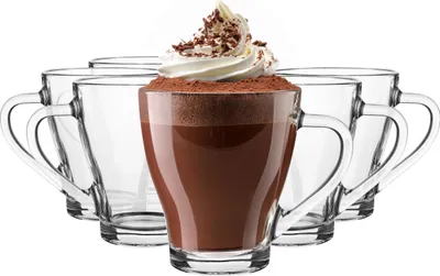 Produktbild von Glasmark KROSNO 1992 Hugo Kaffeegläser-Set 6-teilig Cappuccino Eiskaffee Gläser Becher Spülmaschinenfest 6x360 ml