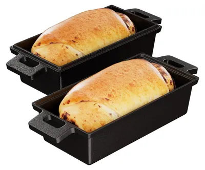 Productafbeelding van Gietijzeren Broodbakvorm met Deksel, 26x13 cm
