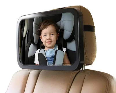 Produktbild von Rücksitzspiegel für Babys und Kinder – Autozubehör – bruchsicher – schwarz, verstellbarer A3-Monitor