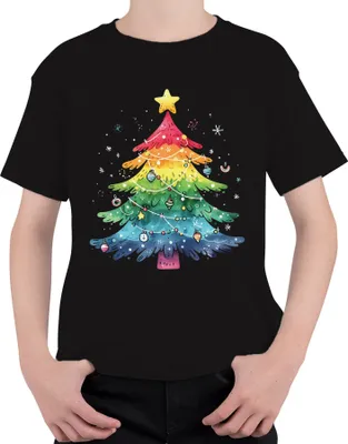 Produktbild von Weihnachtsbaum LGBTQ - Weihnachten Weihnachtsgeschenk Christmas Uni Kinder T-Shirt, Schwarz, 104