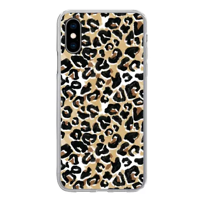 Produktbild von MuchoWow® Handyhülle Schutzhülle Hülle für iPhone X Tierdruck - Panther - Braun - Aquarell Silikon Softcase Handy Hülle - Handyhülle