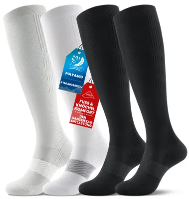 Productafbeelding van Ruixue compressiekousen voor dames en heren, 20-30 mmHg, gestreepte steunkousen