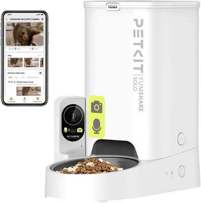 Productafbeelding van Automatische Voerautomaat - Huisdierenvoeder - Kattenvoerautomaat - Hondenvoerdispenser - Voerbak met Camera