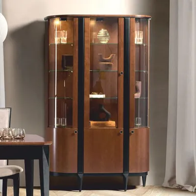 Produktbild von Casa Padrino Luxus Art Deco Vitrine Braun / Schwarz 120,6 x 43 x H. 195,7 cm