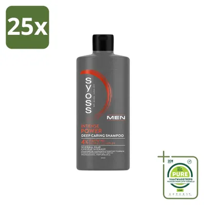 Produktbild von 25 x SYOSS Men Power Shampoo - Stärkende Haarpflege für normales Haar - 440 ml - Großpackung - 25 Stücke