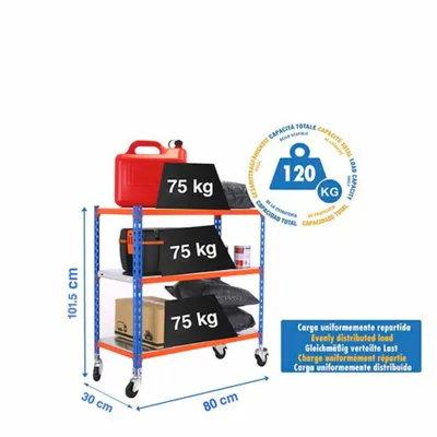 Produktbild von Metallregal SIMONCLICK MOBILE 3/300 900 BLAU/LARANJA/GALVA