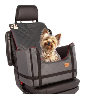 Produktbild von Hundeautositz Lux Comfort S Graphit mit Sicherheitsgurt und Polsterung