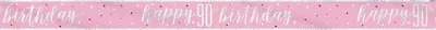 Produktbild von Unique Folien-Banner Zahl 90, rosa & silber, ca. 274 cm