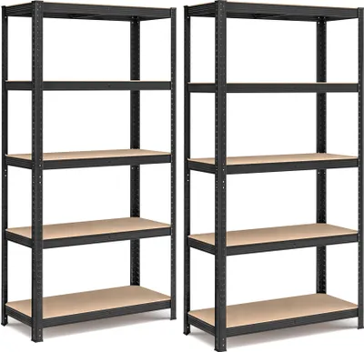 Produktbild von SONGMICS Schwerlastregale, 2er Set, Kellerregale, Lagerregale, 180 x 90 x 40 cm, Steckregale, jeweils bis 875 kg belastbar und 5 verstellbare Ablagen