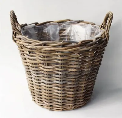 Produktbild von Korb Rattan Antique Grau D30H23 cm Van der Leeden