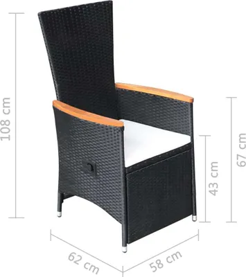 Immagine prodotto di vidaXL Sedie a sdraio da giardino 2 pezzi con cuscini in poly rattan nero