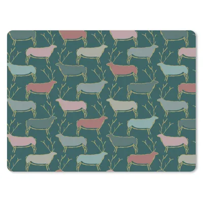 Produktbild von MuchoWow® Mauspad Mousepad Muster - Hirsche - Grün 23x19 cm - Mousepads - Maus Mat - Pad - Mausunterlage - Schreibtischunterlage - Mauspad