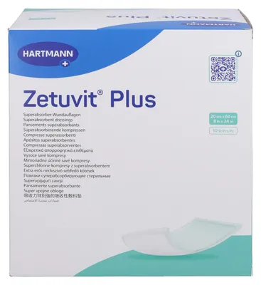 Productafbeelding van Zetuvit Plus, extra sterke zuigkompressen, steriel, 20x60 cm, 10 stuks