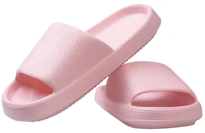 Produktbild von Hausschuhe für Damen und Herren – leicht und rutschfest – Schwarz/Pink, Größe 44/45