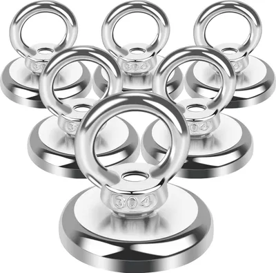 Produktbild von Extra starke Neodym-Magnete - für Magnetfischen - 6 Stück - Durchmesser 36 mm