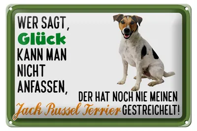 Produktbild von Blechschild Spruch 30x20cm Glück Jack Russel Terrier Hund