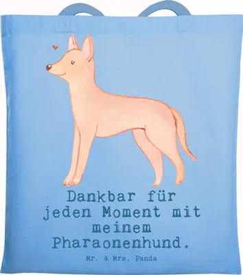 Produktbild von Mr. & Mrs. Panda Stoffbeutel Pharaonenhund Moment - Sky Blue - Geschenk, Tasche, Beutel, festivaltasche, Pharaoh Hound, Kelb Tal-Fenek, festival, Tote Bag, Jutebeutel