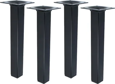 Produktbild von Möbelfüsse Schwarz 4er Set Möbelbeine Eckig Tischbeine Tischfüße Möbelstützen modern Höhe 200mm