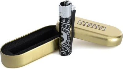 Produktbild von Clipper Metall Feuerzeug : Clipper Metall Dollar V2 Silber / Schwarz