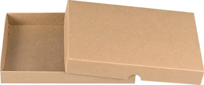 Produktbild von Faltschachtel 13,6 x 19,6 x 2,5 cm, Braun, KRAFTPAK Kraftkarton, mit Deckel - 10er Set