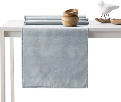 Zdjęcie produktu dla Zestaw obrus + bieżnik plamoodporny VESTA 115x180 + 35x180 j. szary AmeliaHome