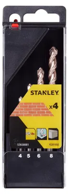 Image de Stanley Cassette de 4 forets béton précision 4, 5, 6, 8mm STA58081-QZ