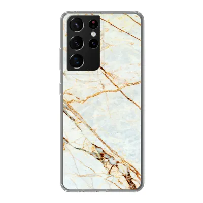 Produktbild von MuchoWow® Handyhülle Schutzhülle Hülle für Samsung Galaxy S21 Ultra Marmor - Gold - Luxus Silikon Softcase Handy Hülle - Mobiltelefon - Geburtstag Teenager