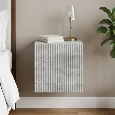 Immagine prodotto di vidaXL Comodino da parete grigio cemento 33 x 34,5 x 40 cm