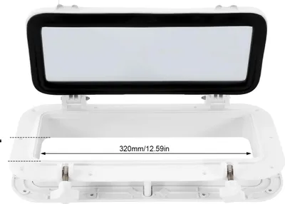 Image de Hublot rectangulaire, design étanche, ouverture à 90°, BLANC