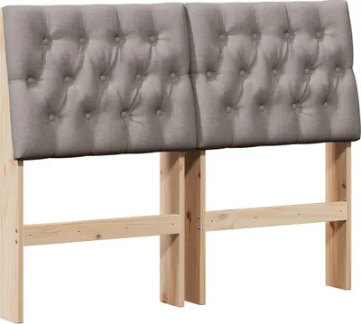 Zdjęcie produktu dla vidaXL Tapicerowane wezgłowie taupe 120 cm lite drewno sosnowe