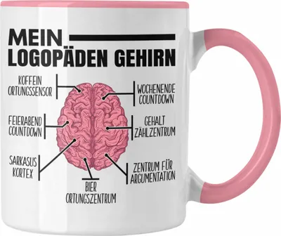 Produktbild von Trendation - Logopädin Tasse Geschenk Logopädie Logopäde Mein Logopädin Gehirn (Rosa)