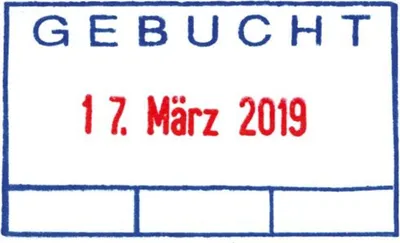 Produktbild von Textstempel Gebucht Trodat 4750 40x23mm Packung mit 10 Stück