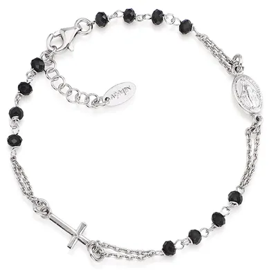 Immagine prodotto di AMEN BROBN3 Bracciale da donna Madonna Rosari in cristallo argento 925 20 cm