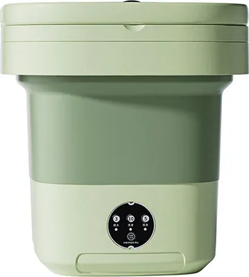Produktbild von Gistuch Mini-Waschmaschine Grün, tragbar, faltbar, für Unterwäsche, mit UV-Licht, Abtropfgitter und Abwasserschlauch, 8L, EU-Stecker, 110-220V, 36W, 30x30x15 cm (zusammengeklappt), 1.5 kg