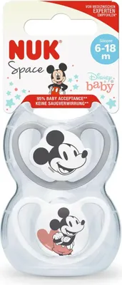Zdjęcie produktu dla NUK 10736771 NUK Schnuller Disney Mickey Mouse 6-18 M. 2 Stück