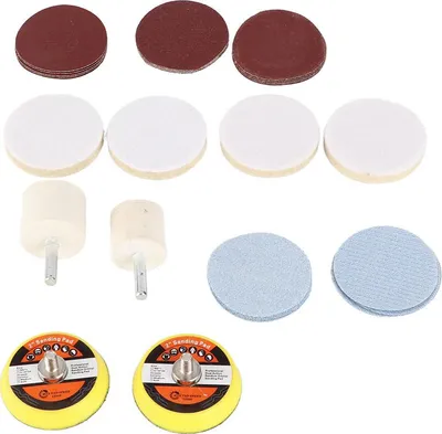 Obrázek produktu pro Wandisy sada na leštění poškrábaného skla, sada na odstranění škrábanců Ceric Dioxide Abrasive Discs leštící podložka plstěná