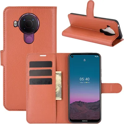 Produktbild von Schutzhülle für Nokia 5.4 Case Handy Hülle Cover Case Schutztasche Wallet Klapptasche, Farbe:Braun