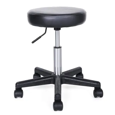 Produktbild von SONGMICS Barhocker Drehhocker Arbeitshocker Praxishocker mit Rollen, Kunstleder, Schwarz, 35 x 35 x 58cm, LJB61B